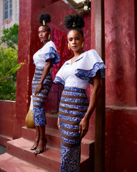 Floral striped skirt co-ord