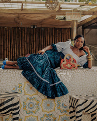 Batik Balloon Sleeve With Matching Skirt