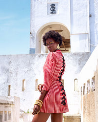 Batik Eyelet Jacket Dress