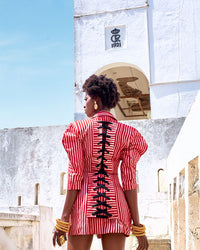 Batik Eyelet Jacket Dress