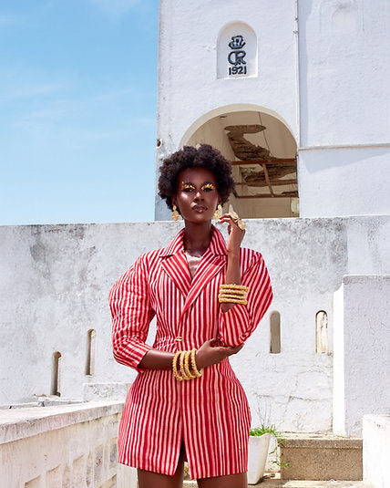 Batik Eyelet Jacket Dress