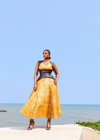 Batik in Leather Corset Dress