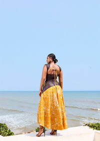 Batik in Leather Corset Dress