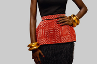 Bogolan Ostritch Feathered Skirt