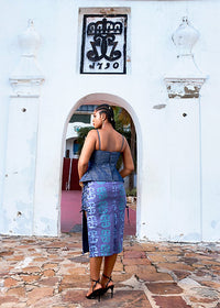 Denim Corset With Neesa Batik Eyelet Skirt