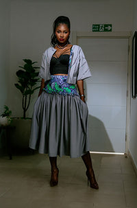 Grid Jacket And Skirt Combo