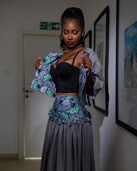 Grid Jacket And Skirt Combo