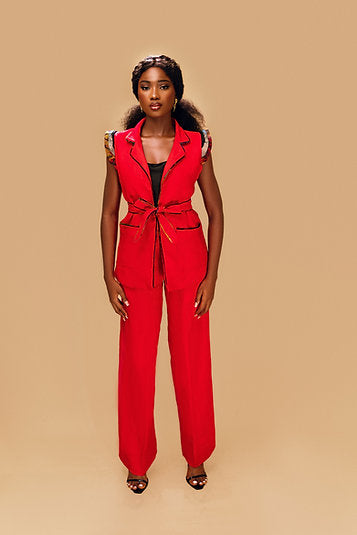 Red Linen Pants