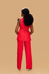 Red Linen Pants