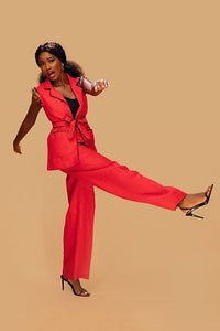 Red Linen Pants