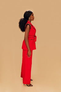 Red Linen Pants