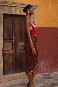 Red Sequins Blouse