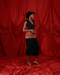 Feathered Bogolan Skirt
