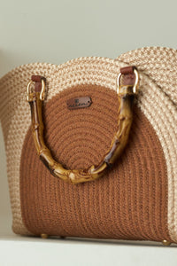 Neesa Arch Tote Bag With Bamboo Handle