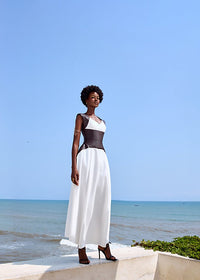 White In Leather Corset Dress