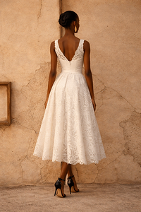 White Kente Lace Dress